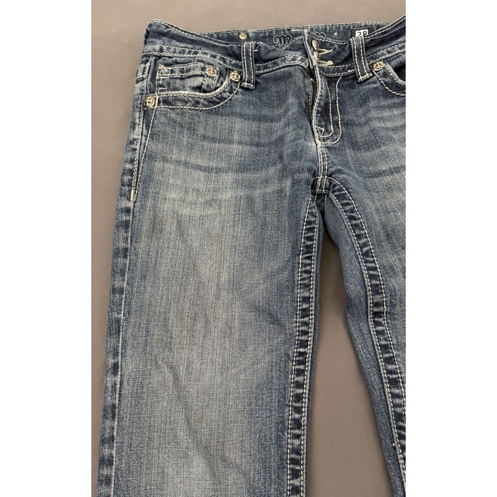 Miss Me Jeans Womens Size 28 Bootcut Medium Wash Embroidered Embellished Stretch - Picture 4 of 15